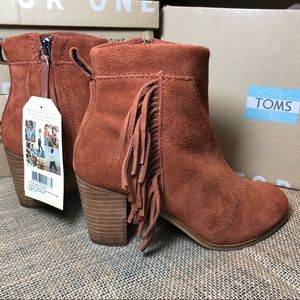 TOMS Lunato Cognac Suede Bootie Size 6